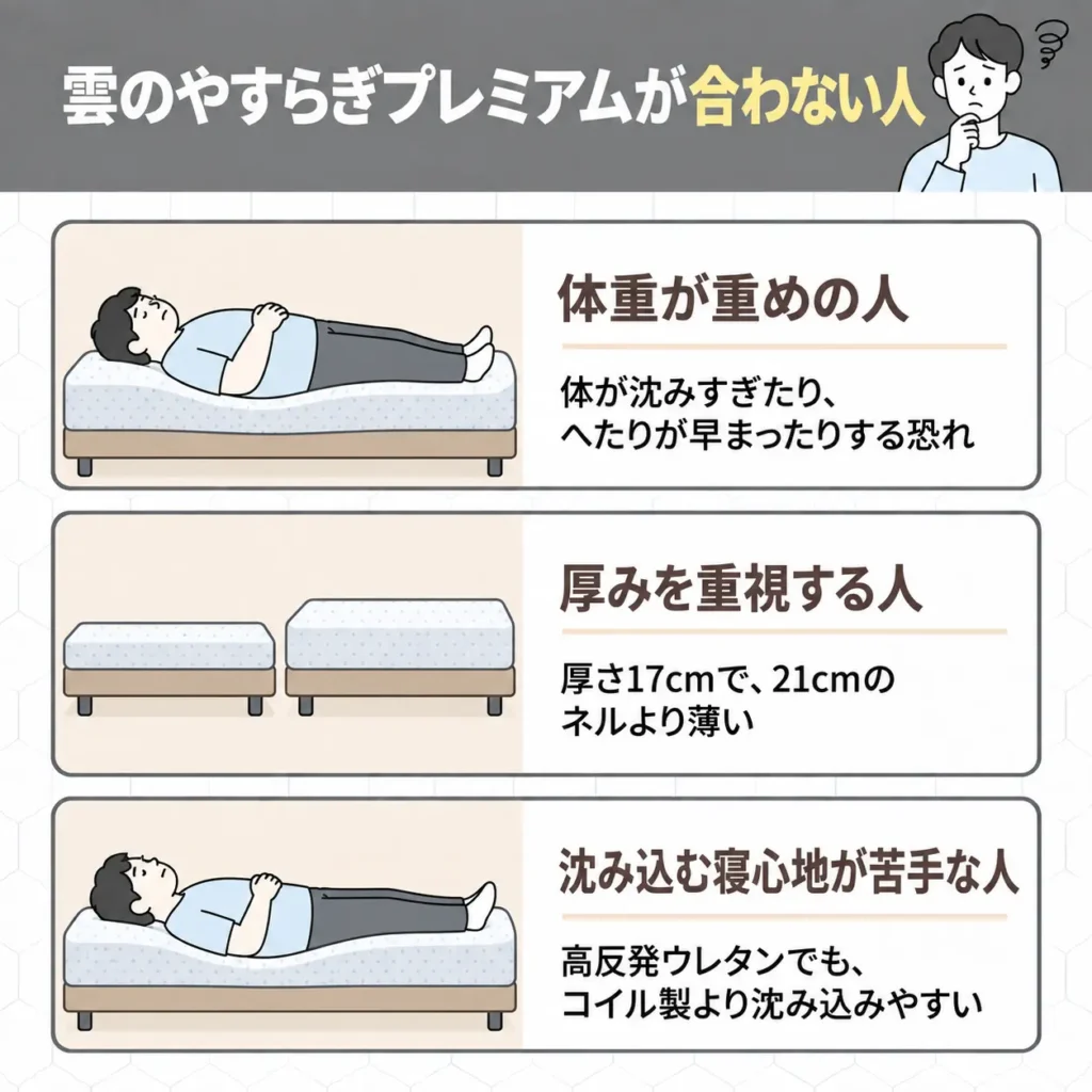 雲のやすらぎマットレスが合わない人