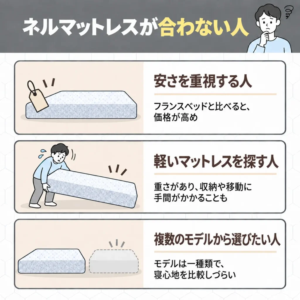 ネルマットレスが合わない人