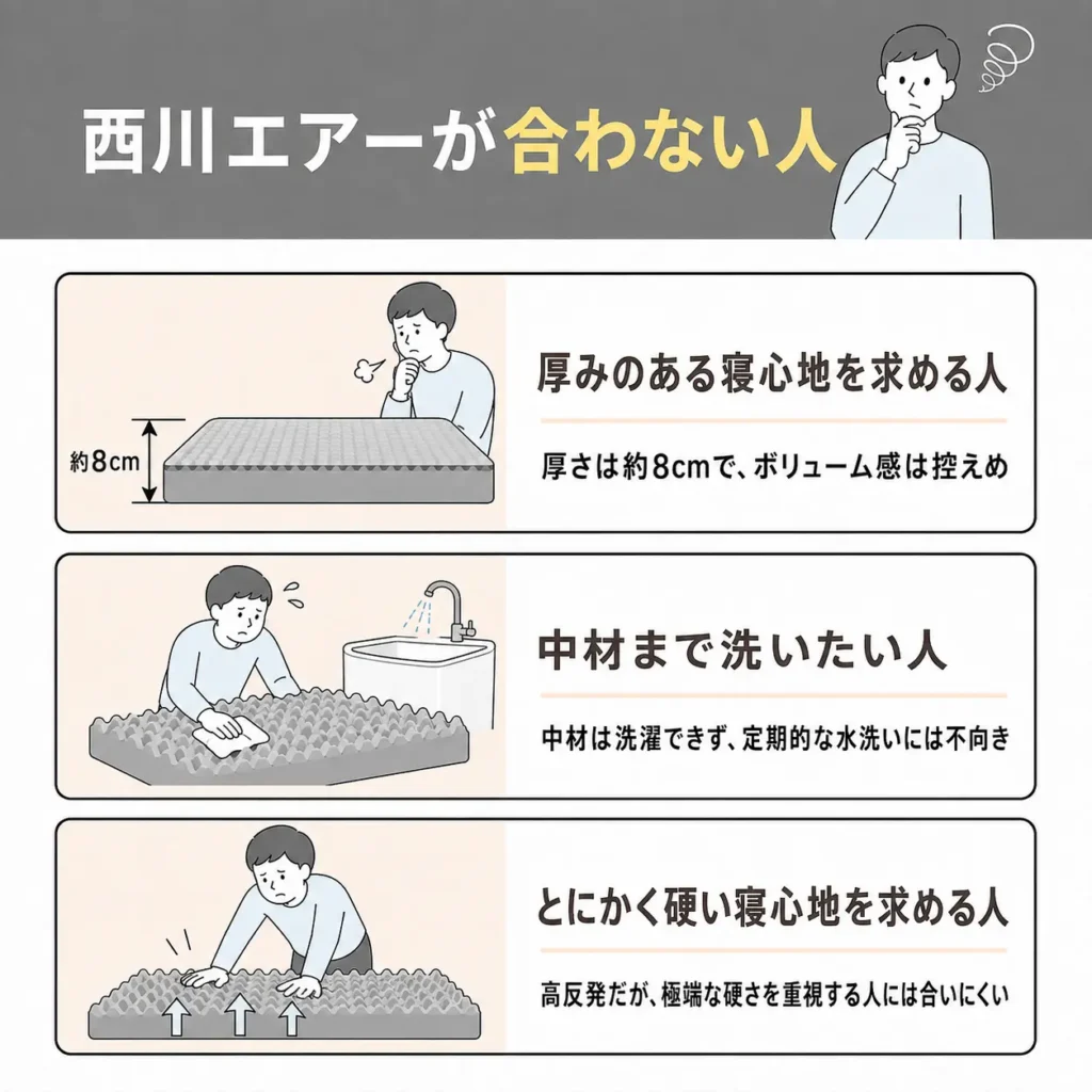 西川エアーが合わない人