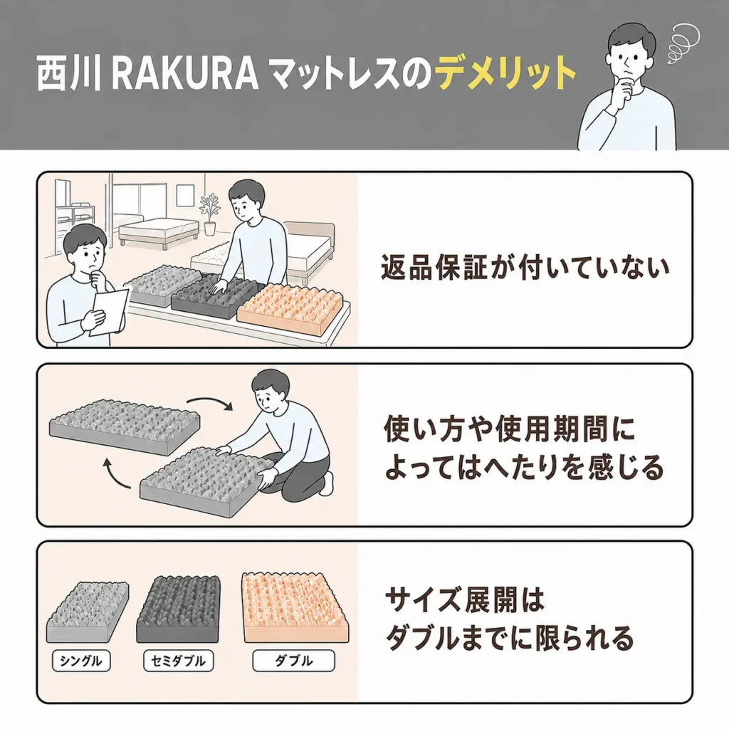 西川 RAKURA（ラクラ）マットレスのデメリット