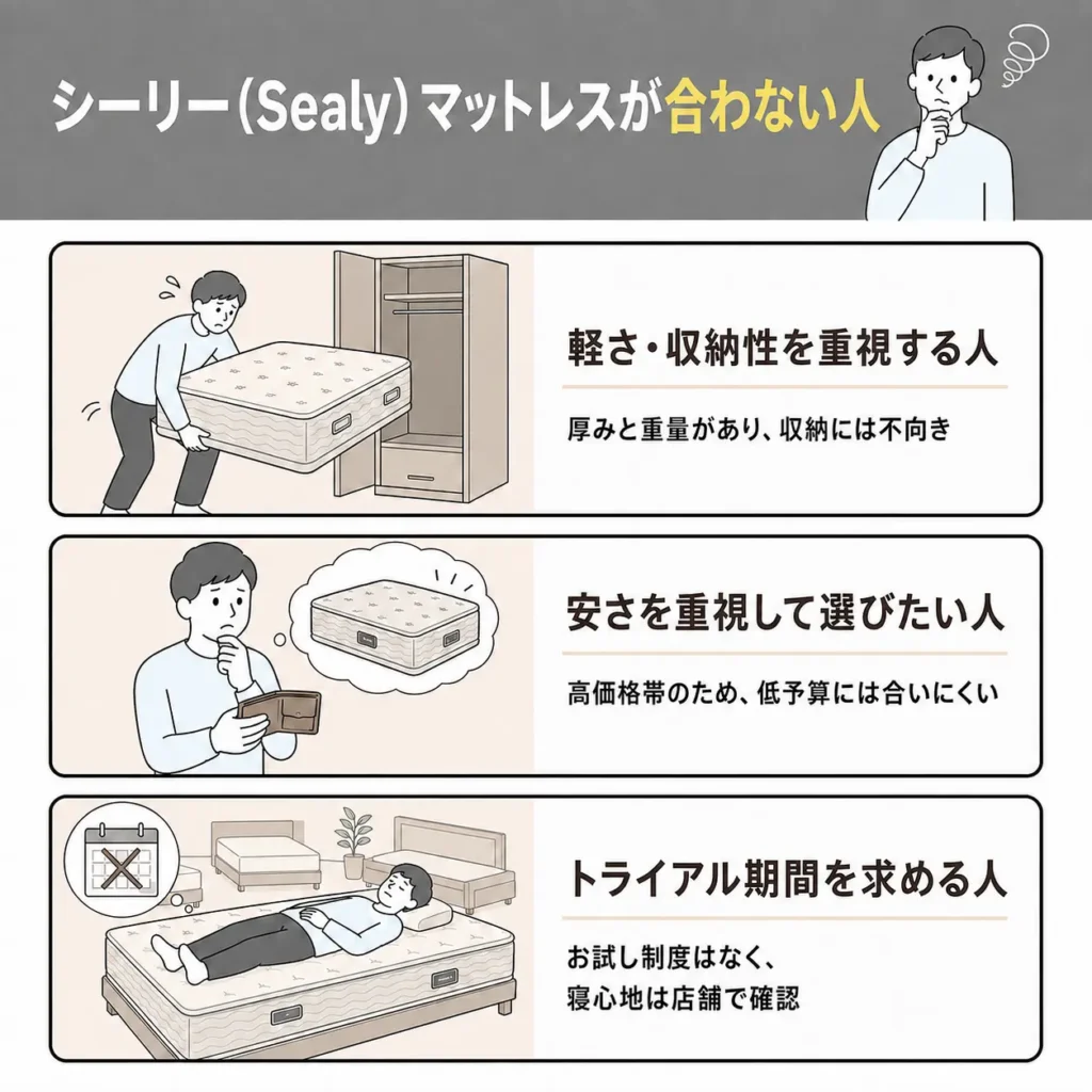 シーリー(Sealy)マットレスが合わない人