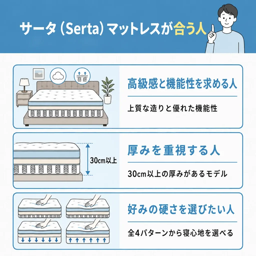 サータ(Serta)マットレスが合う人