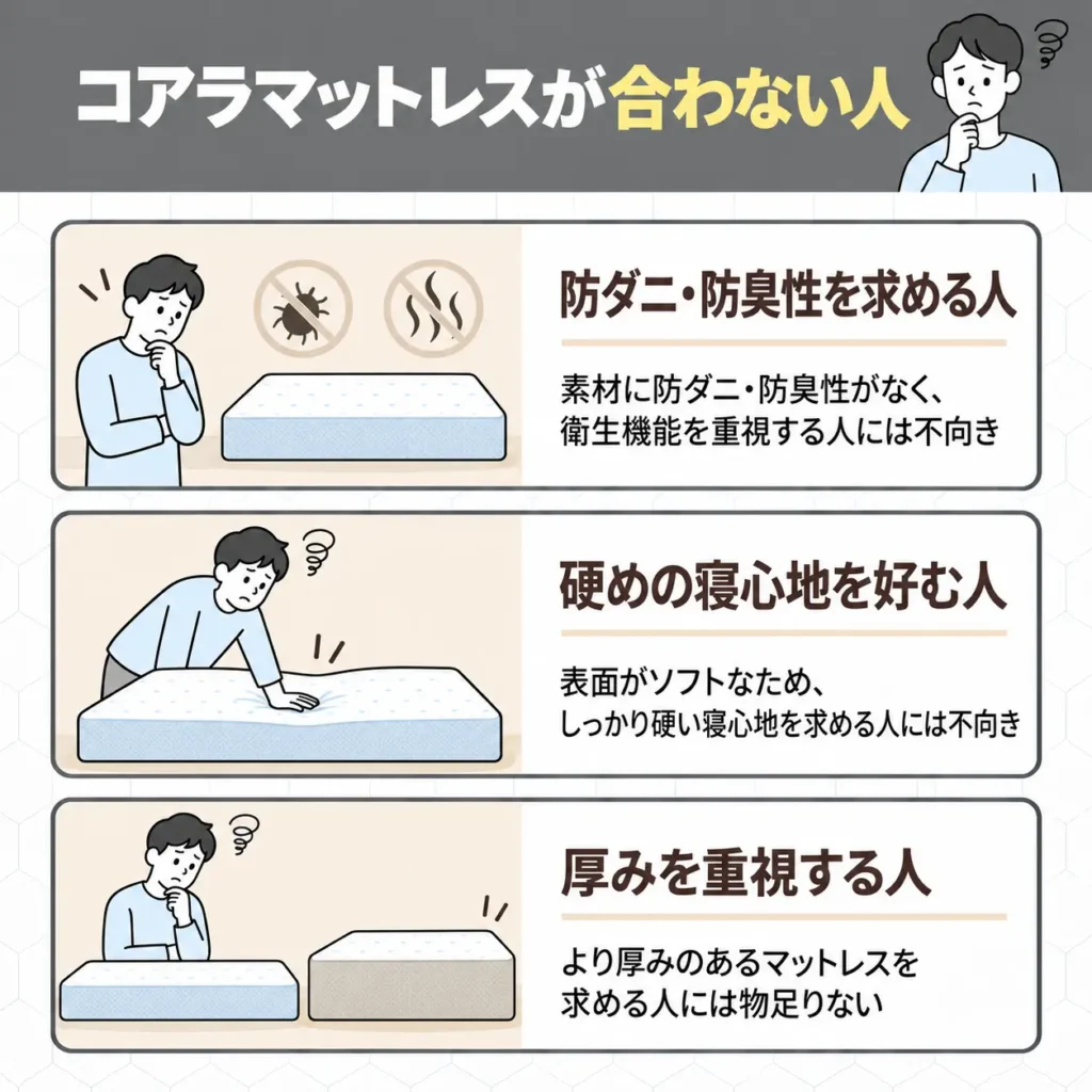 コアラマットレスが合わない人