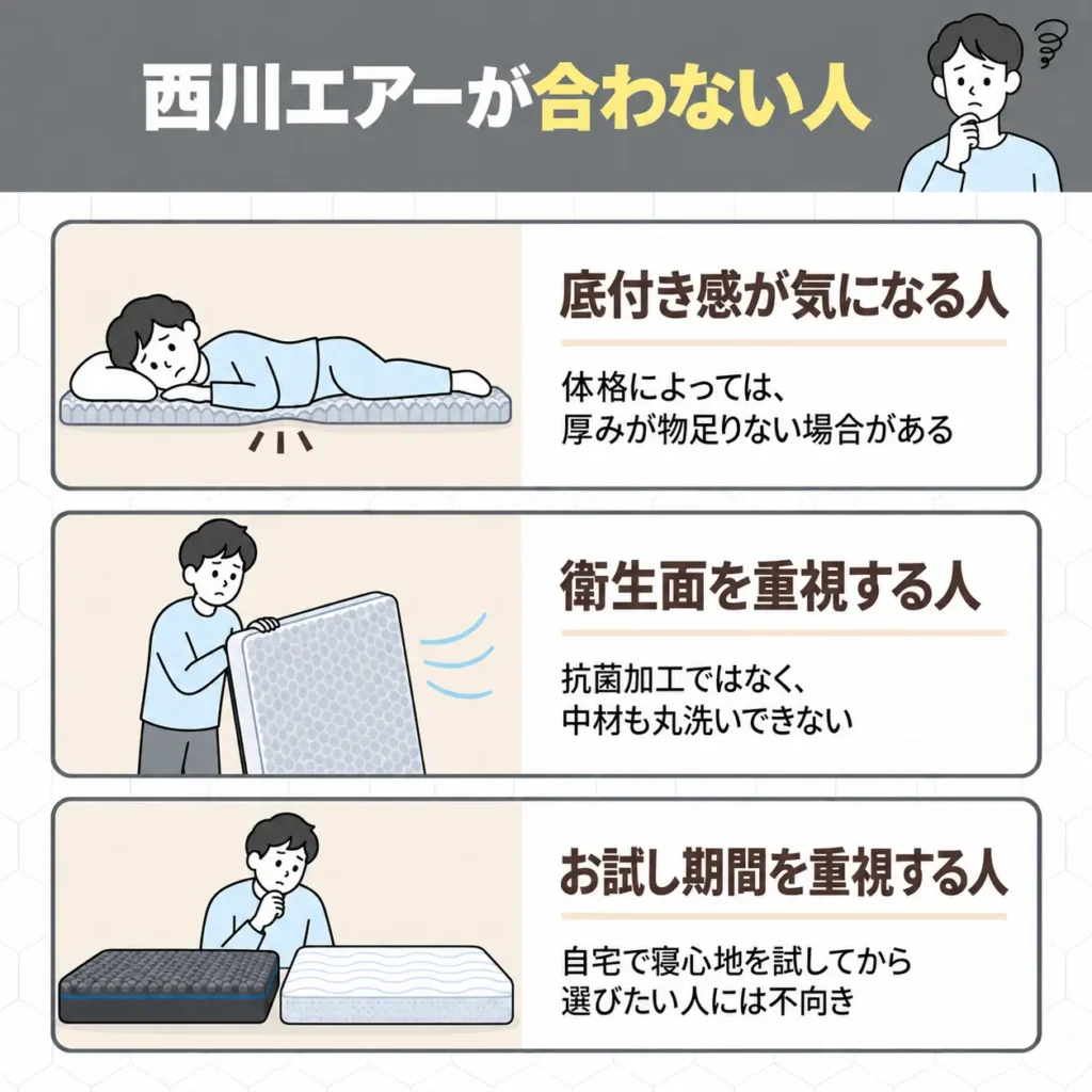 西川エアーが合わない人