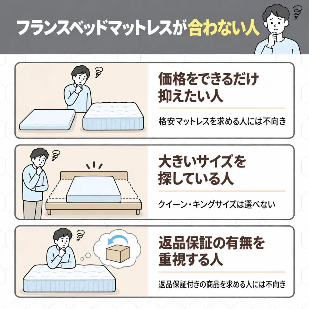フランスベッドマットレスが合わない人
