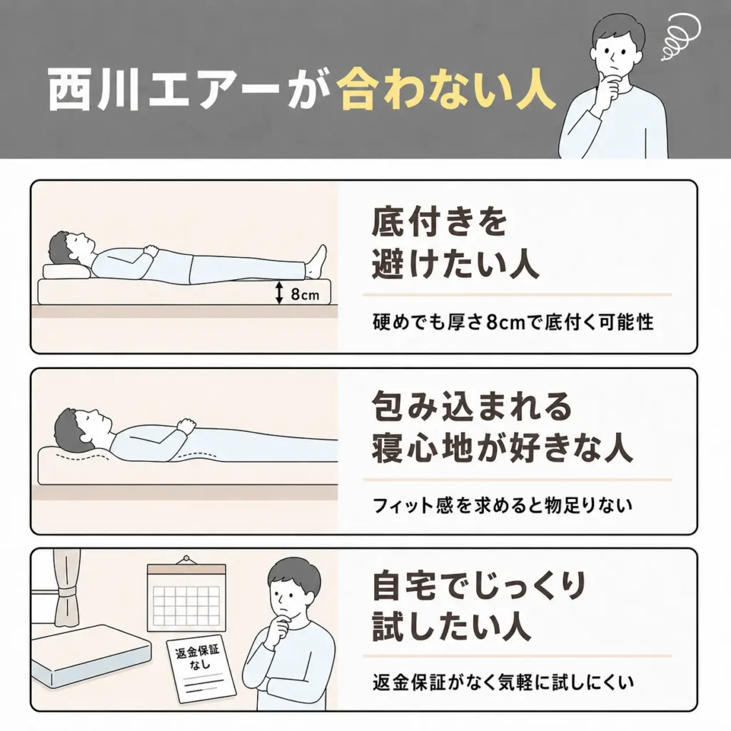 西川エアーが合わない人