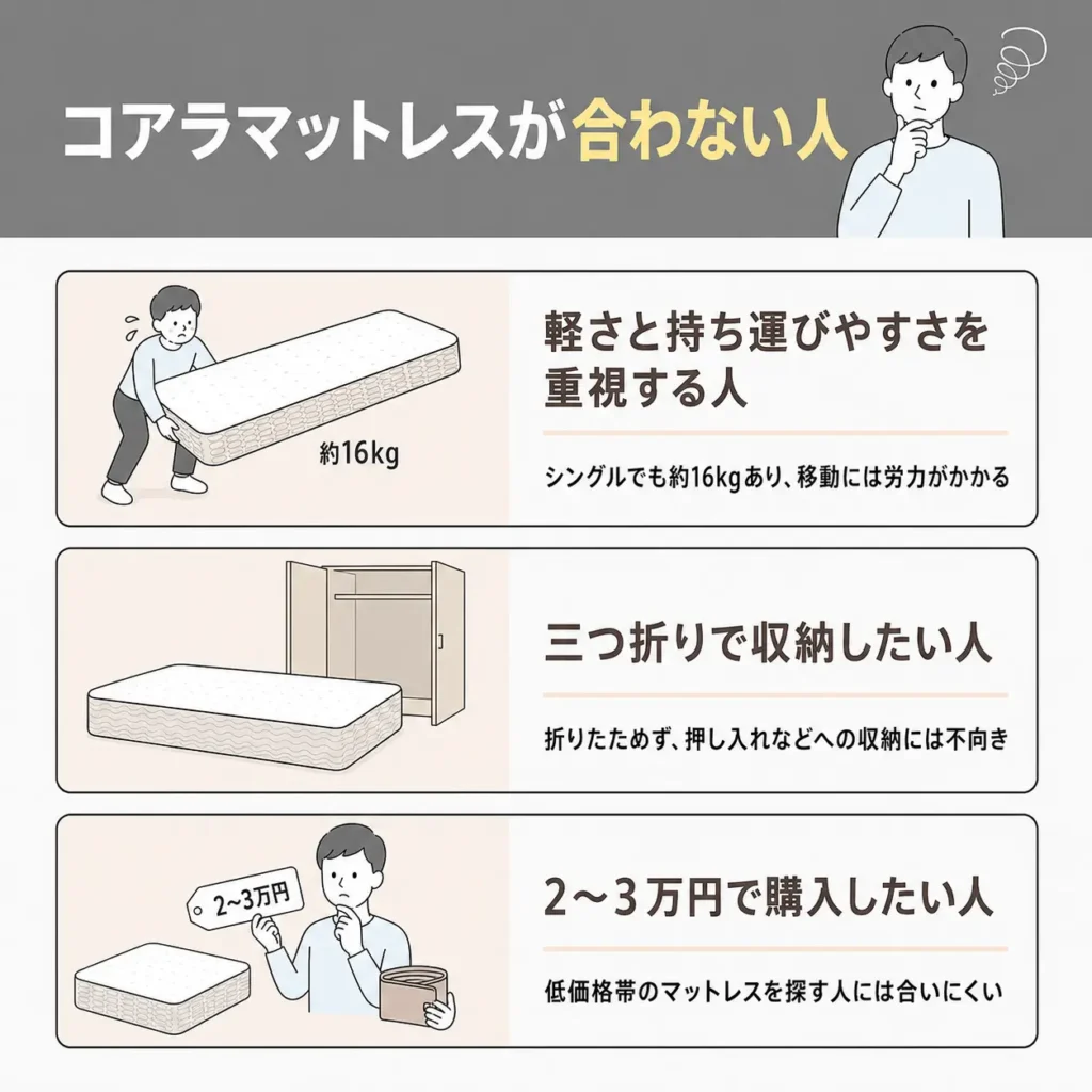 コアラマットレスが合わない人
