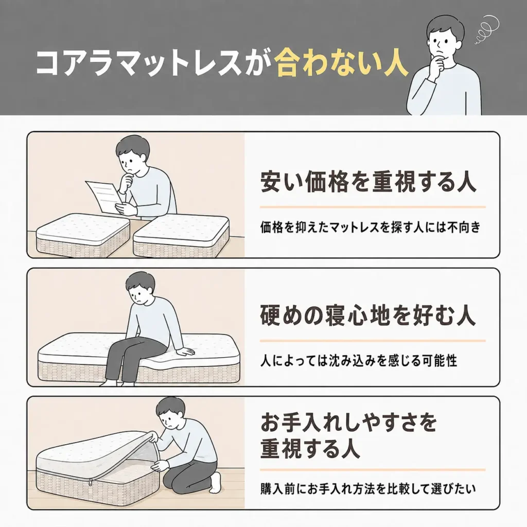 コアラマットレスが合わない人