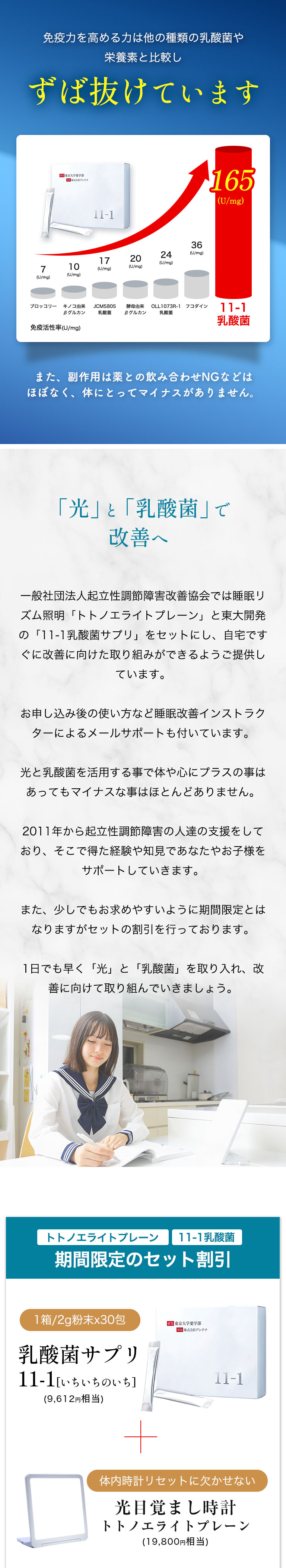 あなたの体と心を強くしてくれる乳酸菌サプリ11-1(いちいちのいち)